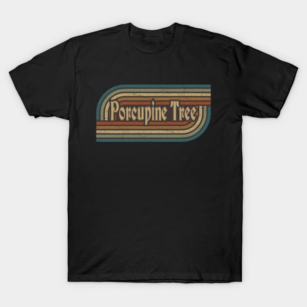 Porcupine Tree Vintage Stripes T-Shirt by paintallday